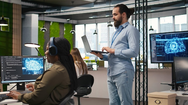 team programmers office developing software applications integrating ai driven automation 482257 132115